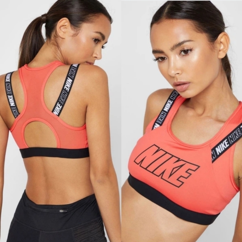 Nwot! Nike Victory medium support sports bra in orange and black